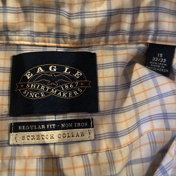 Eagle Outfitters Men’s Button Down Dress Shirt Size 15 Non Iron Material - Picture 2 of 2